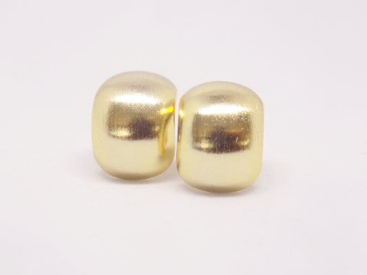 Handmade 14K gold plated smooth circular minimalist stud earring, crafted for timeless elegance at GeorgiaReneeBoutique.