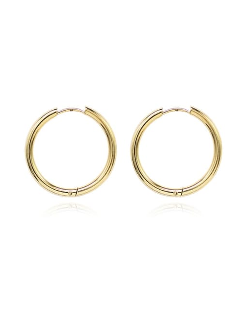 Handmade 14K gold plated round minimalist huggie earrings, showcasing elegant simplicity from GeorgiaReneeBoutique.
