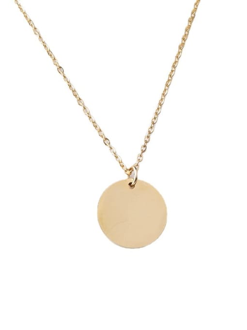 Handmade 14K gold plated minimalist round disc pendant necklace, crafted for sleek elegance at GeorgiaReneeBoutique.