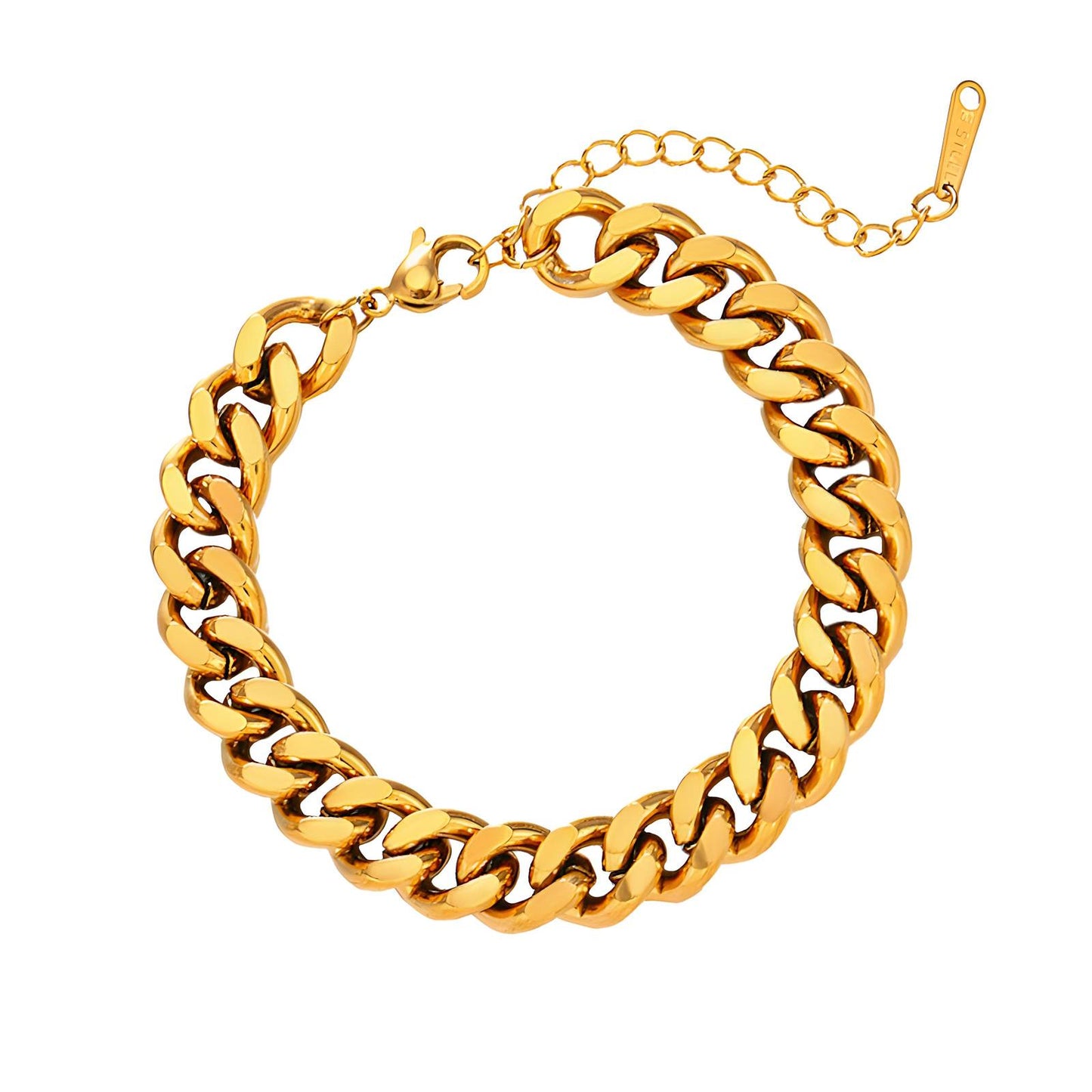 Handmade 8K gold plated chunky link chain bracelet, crafted for bold elegance at GeorgiaReneeBoutique.