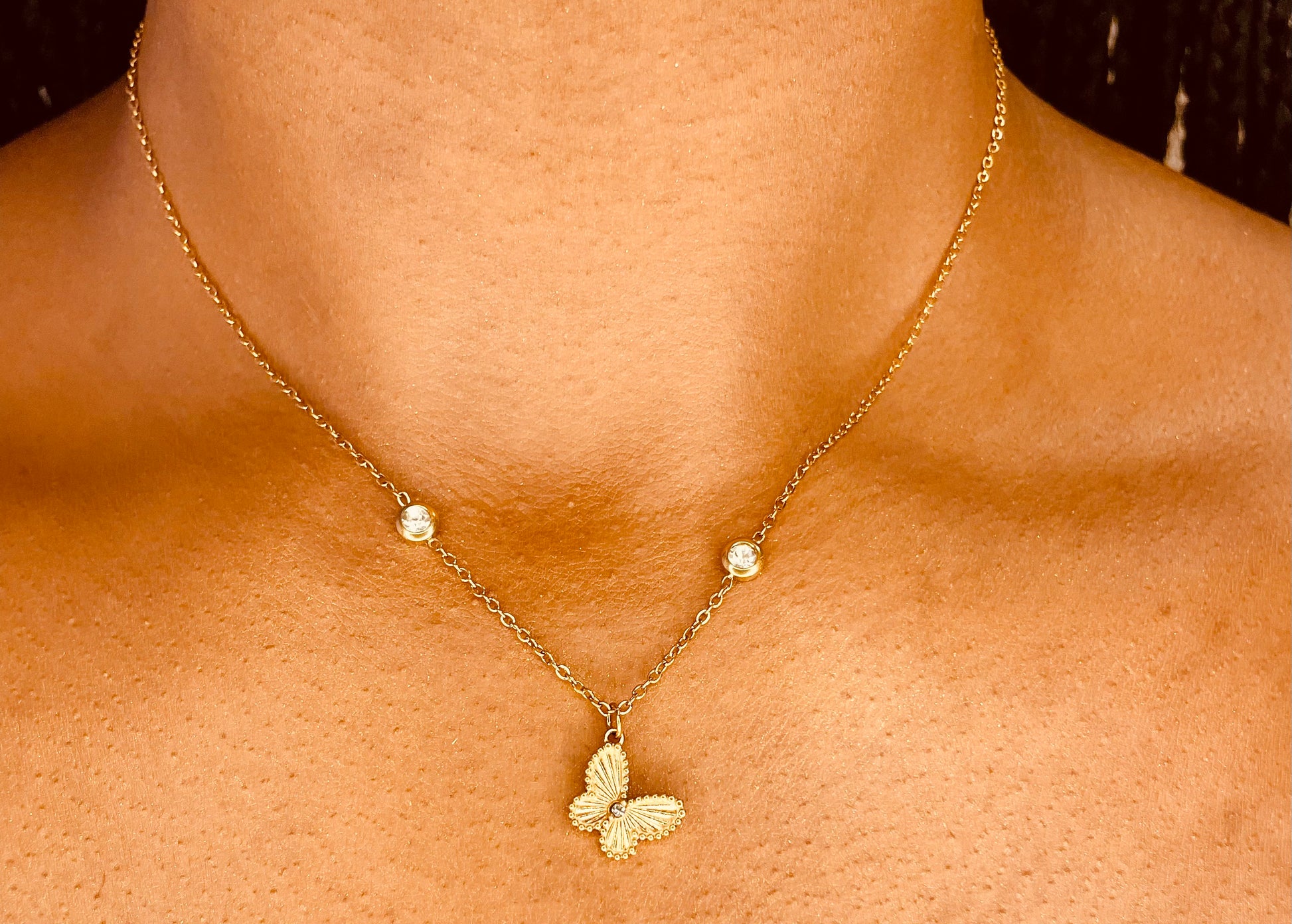 18K gold plated butterfly necklace in premium gift packaging, ideal for special occasions from GeorgiaReneeBoutique.