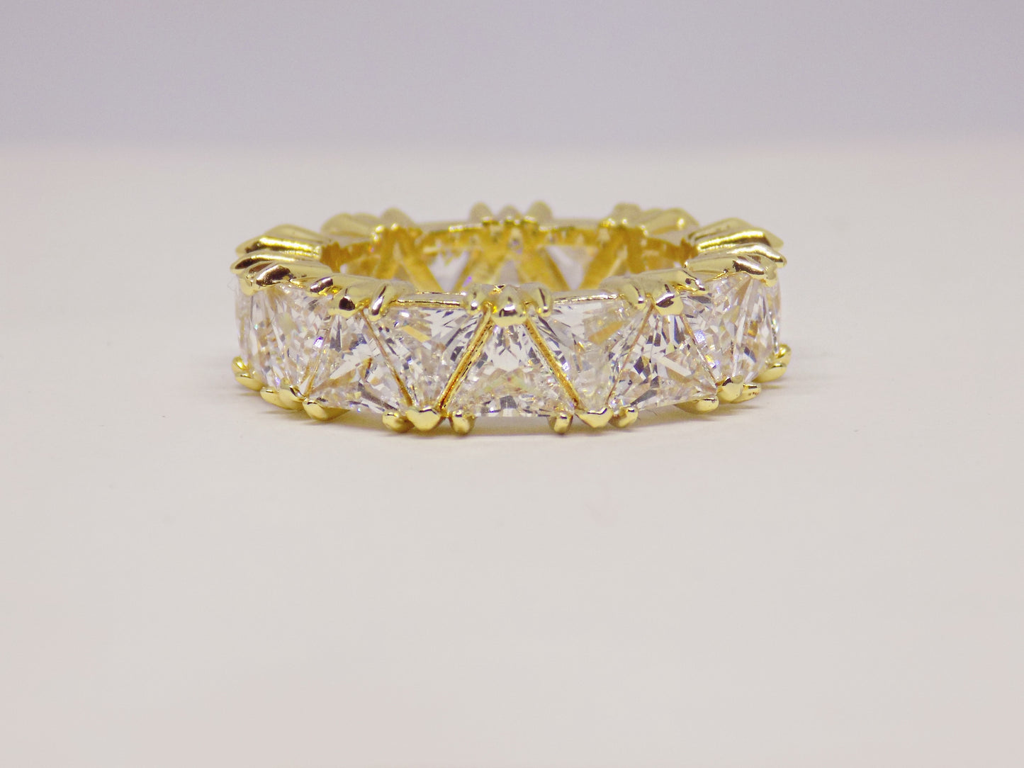 Close up of Zelia tarnish proof 18K gold plated ring, showcasing intricate details from GeorgiaReneeBoutique.