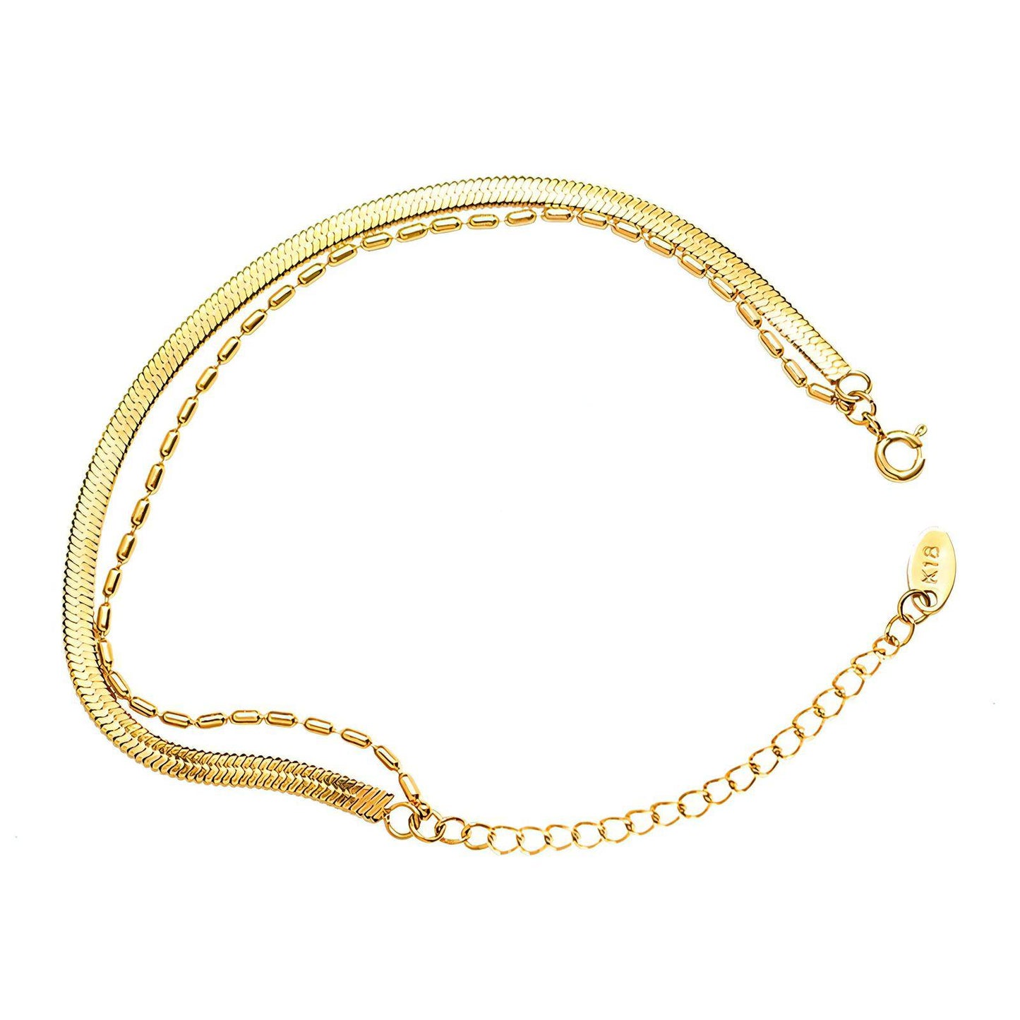  Elegant 18K gold plated anklet with delicate chain design, perfect for stylish accessorizing from GeorgiaReneeBoutique.