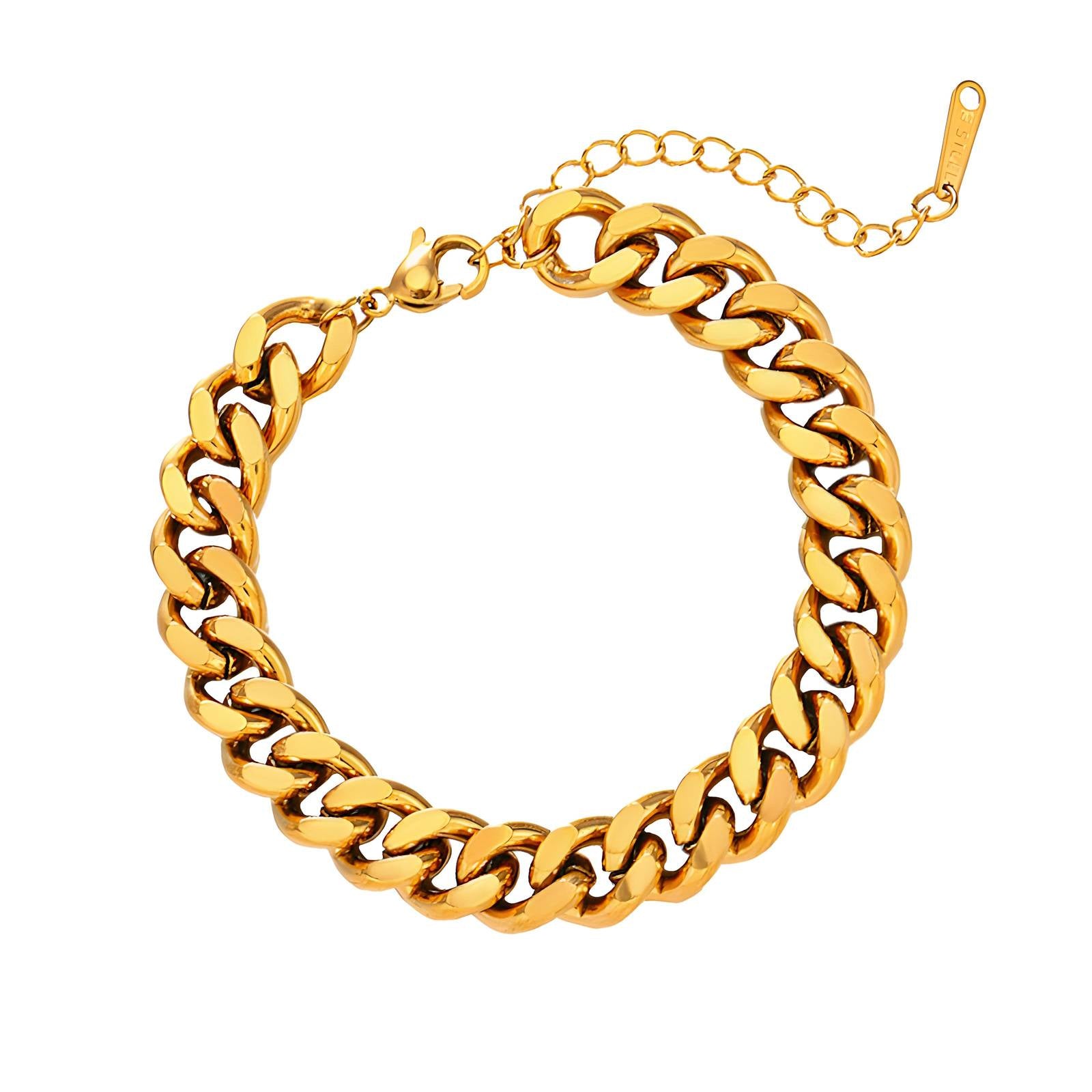 Handmade 8K gold plated chunky link chain bracelet, crafted for bold elegance at GeorgiaReneeBoutique.




