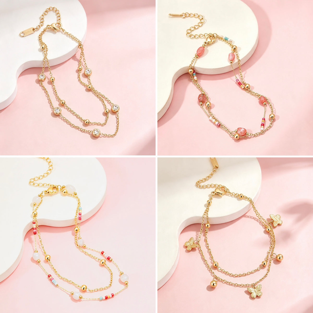 Anklets Varied Styles 18K Gold Plated