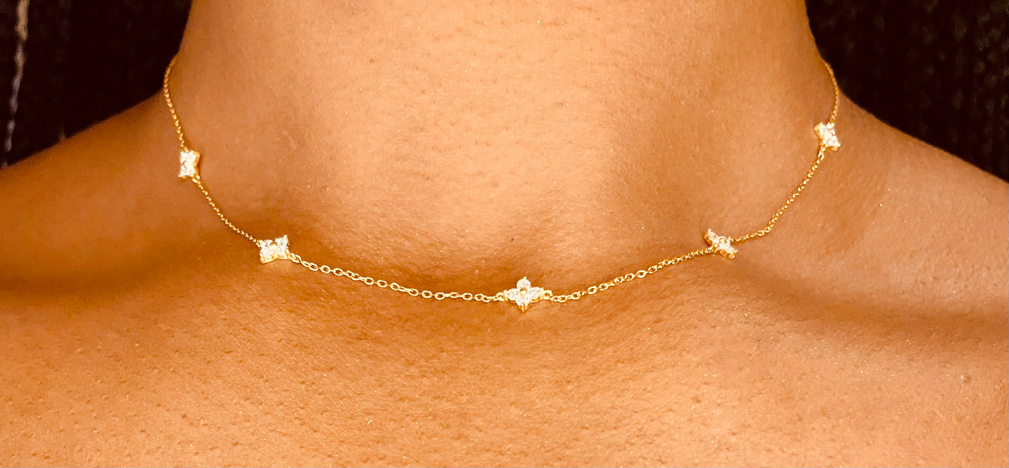 Four Leaf 18k Gold Plated Sterling Silver Necklace