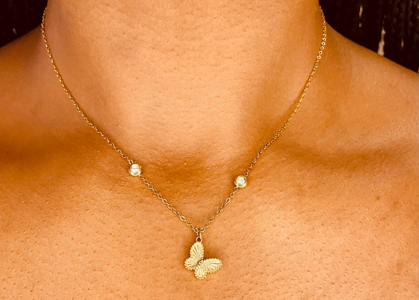 Butterfly Necklace 18K Gold Plated