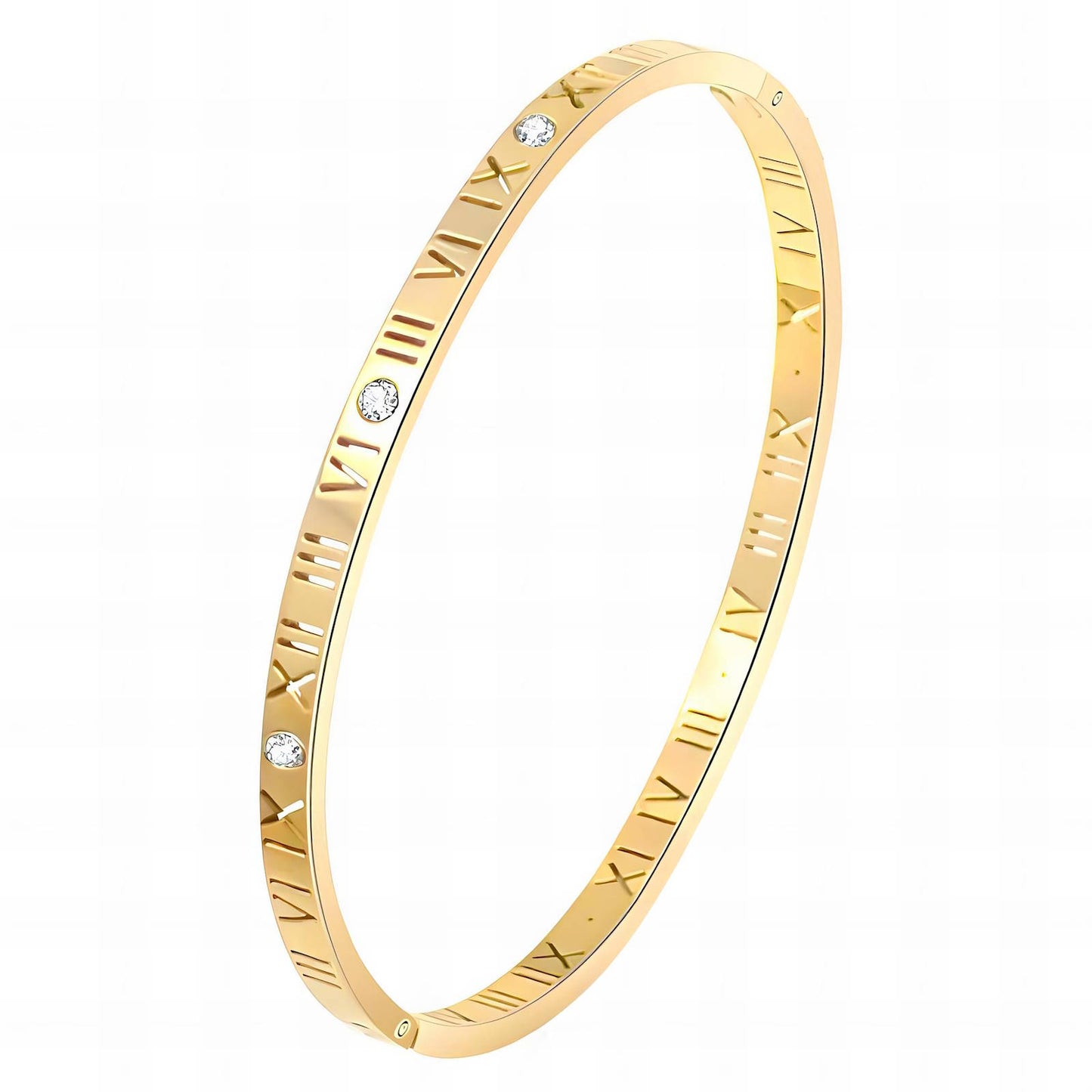 Handmade 18K gold plated Roman numeral bracelet with elegant design from GeorgiaReneeBoutique.